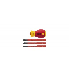 Укороченная рукоятка SoftFinish Stubby electric VDE с битами 3 шт. в блистере WIHA 41230