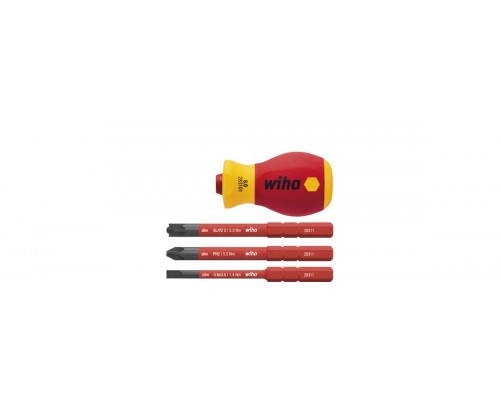 Укороченная рукоятка SoftFinish Stubby electric VDE с битами 3 шт. в блистере WIHA 41230